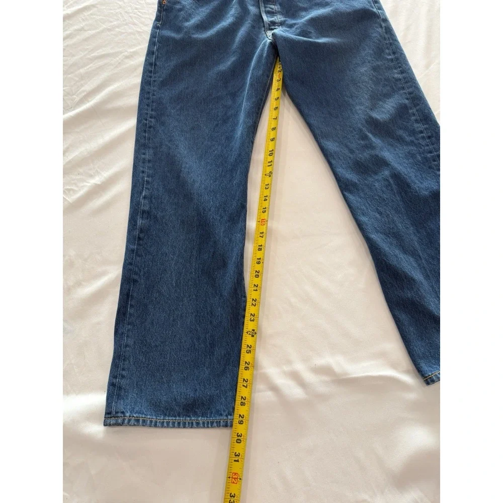 Vintage 90's Made USA Classic Levis 501 Button Fly Blue Jeans 34 X 29 Pants Y2K
